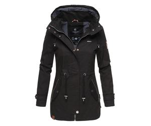 Marikoo leichte Damen Übergangsjacke mit abnehmbarer Kapuze M