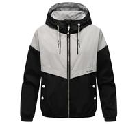 MARIKOO leichte Damen Übergangsjacke oversize Bomberjacke kurz mit Kapuze Liubkaa Black Gr. XXL