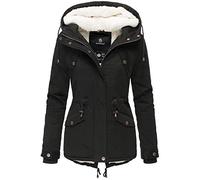 MARIKOO Manolya Damen Winter Jacke Stepp Parka Mantel Teddyfell warm gefüttert