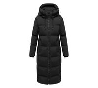 MARIKOO Damen Wintermantel (XS-5XL) - gesteppt, abnehmbare Kapuze, winddicht - N102 - Schwarz Größe 3XL - Gr.3XL