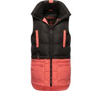 MARIKOO Damen Winter Steppweste Übergang gesteppte Weste warm Fleece B958 [B958-Kira-Schwarz-Rou-Gr.S]