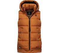 MARIKOO Damen warme Winter Steppweste mit Kapuze Zarinaa Rusty Cinnamon Gr. S