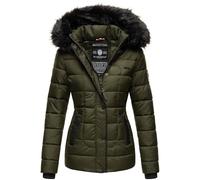 MARIKOO warme Damen Winter Jacke Steppjacke Winterjacke gesteppt Parka B391 [B391-Unique-Olive-Gr.M]