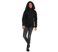 MARIKOO warme Damen Winter Jacke Teddyfell gefütterte Winterjacke B802 [B802-Bik-Schwarz-Schw-Gr.S]