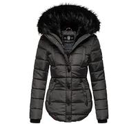 MARIKOO warme Damen Winter Jacke Winterjacke Steppjacke gefüttert Kunstfell B618 [B618-Lotus-Anthrazit-Gr.XS]