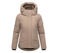 MARIKOO Damen Winterjacke (XS-3XL) - mit Kapuze, gefütterte Außentaschen, Belüftungsschlitze - N113 - TaupeGrey Größe L - Gr.L