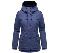 MARIKOO Damen warme Winterjacke mit kuscheliger Kapuze Bikoo Blue Violet with black fur Gr. XL