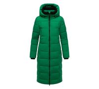 MARIKOO Damen Wintermantel (XS-6XL) - gesteppt, abnehmbare Kapuze, 6 Taschen, Rippkragen - N079 - SmaragdGreen Größe L - Gr.L