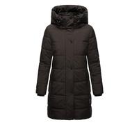 MARIKOO Damen Winterjacke Stepp Winter Jacke Übergang Steppjacke lang warm Kapuze B987 [B987-Karumik-Schwarz-Gr.XS]