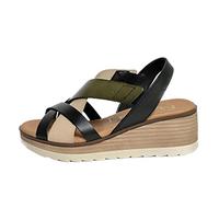 Marila Celeste MULINEGRO Scarpa Donna Sandalo Zeppa plantare Gel Pelle Multi Nero