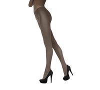 MARILYN blickdichte Hüftstrumpfhose mit 9 cm Spitze 1er oder 2er Pack, 100 Denier, Größe 36/38 (S/M) - 1 Paar, Farbe Braun (latte)