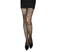 MARILYN elegante gemusterte transparente Netz-Strumpfhose, 96 Holes, 20 Denier, Größe 36/38 (S/M), Farbe Schwarz (black)