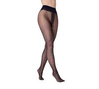 MARILYN elegante Lurex-Strumpfhose mit Sternmotiven, 20 Denier, Größe 34/36 (XS/S), Farbe Schwarz (black)
