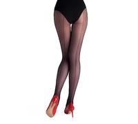 Marilyn transparente Strumpfhose, mit dezenter schwarzer Naht, 20 Denier, Größe 36 (S), Farbe Schwarz (black)