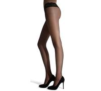 MARILYN erotische transparente Hüftstrumpfhose mit Spitze, 15 Denier, Größe 40 (L), Farbe Schwarz (je 2x black)