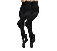 MARILYN figurformende, blickdichte Strumpfhose 2er Pack, 100 Denier, Größe 36 (S), Farbe 2x schwarz