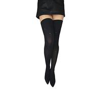 MARILYN gepunktet halterlose Strümpfe mit 6cm gummierten Abschlussband, 40 Denier, Größe 36/38 (S/M), Farbe Schwarz (black)