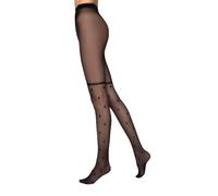 MARILYN modische Strumpfhose mit Punkten im Overknee look, 20 Denier, Größe 40/42 (M/L), Farbe Schwarz (black & black)