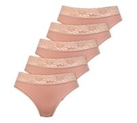 Marilyn Poupée Infinity Baumwolle Panty mit klassischem Schnitt und Spitzengürtel Natur - XL - 5er Pack