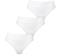Marilyn Poupée Infinity Baumwolle Panty mit klassischem Schnitt und Spitzengürtel Weiß - S - 3er Pack