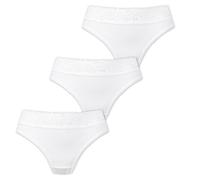 Marilyn Poupée Infinity Brasilianische Baumwolle Slip mit Spitzengürtel Weiss - XL - 3er Pack