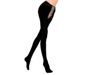 MARILYN Strumpfhose Damen 100 DEN Blickdichte Erotische Feinstrumpfhose (1 Paar, 36/38 S/M, Schwarz/Nero)