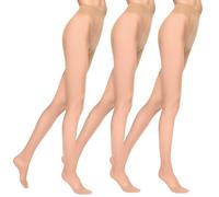 MARILYN Strumpfhose Damen 15 DEN Transparente Halbmatte Strumpfhosen (3 Paar, 36 S, Hautfarben/Visone)