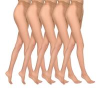 MARILYN Strumpfhose Damen 15 DEN Transparente Halbmatte Strumpfhosen (5 Paar, 36 S, Beige)