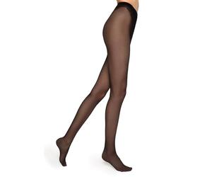 MARILYN Strumpfhose Damen 20 DEN Glänzende Halbmatte Strumpfhosen mit Spitzenhöschen (1 Paar, 38 M, Schwarz/Nero)