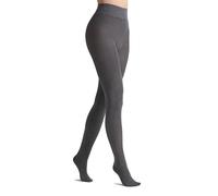 MARILYN Thermo Strumpfhose Damen 80 DEN Warme Strumpfhosen Winter Keep Heat Dünne Thermostrumpfhose (1 Paar, 36/38 S/M, Grau/Melange)