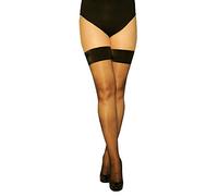 MARILYN transparente halterlose Strümpfe im 2er Pack, 10 Denier, Größe 40/42 (M/L), Farbe je 2x Braun (glace)