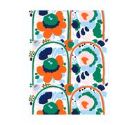 Marimekko Karuselli Baumwollstoff White-orange-blue-emerald
