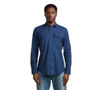 Langarmshirt G-STAR "Marine Slim Hemd", Herren, Gr. XL, blau (rank blau gd), Obermaterial: 50% Baumwolle, 50% Baumwolle, Shirts Langarmshirt (72896357-XL) rank blau gd