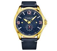 Marineblau und Gold Aviator Quartz 43mm Einheitsgröße
