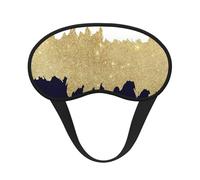 Marineblau Weiß Imitiertes Gold,Vollständige Augenabdeckungen, lichtundurchlässige Schlafmasken, Verdunkelungs-Augenschützer