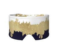 Marineblau Weiß Kunstgold, Vollständige Augenabdeckungen, lichtblockierende Augenmaske, Schlafaugen- und Ohrenschützer