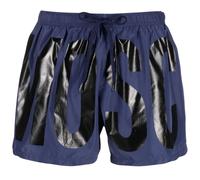 Marineblaue kurze Badeshorts mit Print-Logo der Marke Moschino XS
