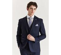 Marineblauer Anzugsblazer mit Prince-of-Wales-Muster für Herren 34 (Brust)