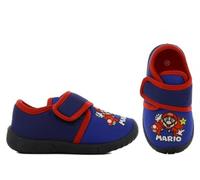 MARIO Hausschuhe Junge von 2 bis 8 Jahre, Gaming Lustige Hauspatschen Pantoffeln mit Klettverschluss ideal fur Kindergarten Kita (Blau, EU Schuhgrößensystem, Kleinkind, Herren, Numerisch, M, 24)