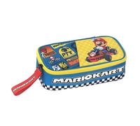 Mario Kart Federmäppchen für die Schule, offizielles Mario Kart, ovales Federmäppchen für Kinder, ideal für die Aufbewahrung von Schreibwaren, mit Trennwand innen mit elastischen Schlaufen und