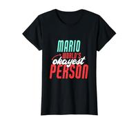 Mario World's Okayest Person Lustiger Mario Namensspruch Preisgünstiges Grafik-T-Shirt, Damen, Schwarz, S