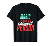 Mario World's Okayest Person Lustiger Mario Namensspruch Preisgünstiges Grafik-T-Shirt, Herren, Schwarz, L