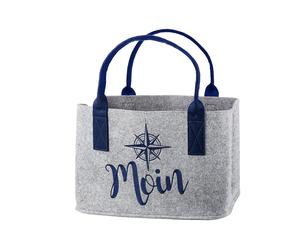Maritime Filztasche "Moin" hellgrau