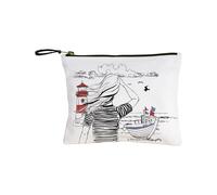 Maritimer Beutel/Reißverschlusstasche aus Baumwolle " Sehnsucht nacht Meer " von ihr
