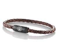 Maritimes Seemannsgarn Leder Armband Sylt braun 4mm, Fähnrich (schwarz), L - Gelenkumfang von 16,5 cm bis 18 cm