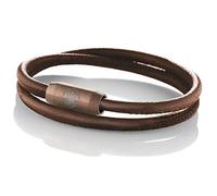 Maritimes Seemannsgarn Leder Armband Sylt braun 4mm, Leutnant (braun), L - Gelenkumfang von 16,5 cm bis 18 cm