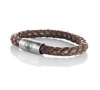 Maritimes Seemannsgarn Leder Armband Sylt braun 8mm, Matrose (stahlfarben), XL - Gelenkumfang von 18 cm bis 21 cm
