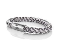 Maritimes Seemannsgarn Leder Armband Sylt vintage grau 8mm, Matrose (stahlfarben), M - Gelenkumfang von 15 cm bis 16,5 cm