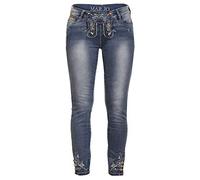 MarJo Damen Damen Trachten Stretch-Jeans lang blau, BLAU, 42