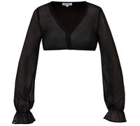 MarJo Damen Dirndlbluse Arnstein Langarm | Schwarz - Elegante, traditionelle Trachtenbluse mit Spitze perfektes Outfit Oktoberfest Wiesn (DE/NL/SE/PL, Numerisch, 32, Regular, Regular, Schwarz)